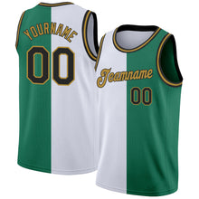 Load image into Gallery viewer, Custom Kelly Green Black-White Authentic Split Fashion Basketball Jersey
