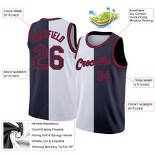 Load image into Gallery viewer, Custom White Navy-Red Authentic Split Fashion Basketball Jersey
