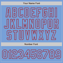 Load image into Gallery viewer, Custom White Light Blue-Red Authentic Split Fashion Baseball Jersey