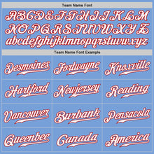 Load image into Gallery viewer, Custom White Light Blue-Red Authentic Split Fashion Baseball Jersey