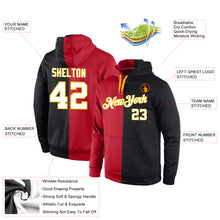 Load image into Gallery viewer, Custom Stitched Red White-Black Split Fashion Sports Pullover Sweatshirt Hoodie