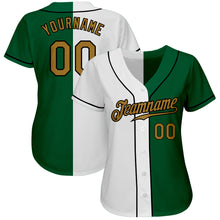 Load image into Gallery viewer, Custom White Old Gold-Black Authentic Split Fashion Baseball Jersey
