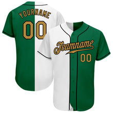 Load image into Gallery viewer, Custom White Old Gold-Black Authentic Split Fashion Baseball Jersey