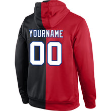 Load image into Gallery viewer, Custom Stitched Red White-Black Split Fashion Sports Pullover Sweatshirt Hoodie