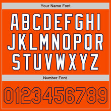 Load image into Gallery viewer, Custom White Orange-Navy Authentic Split Fashion Baseball Jersey