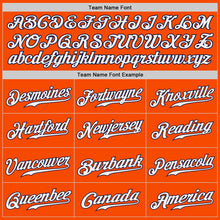 Load image into Gallery viewer, Custom White Orange-Navy Authentic Split Fashion Baseball Jersey