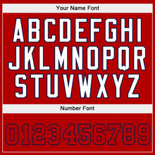 Load image into Gallery viewer, Custom Stitched White Red-Navy Split Fashion Sports Pullover Sweatshirt Hoodie