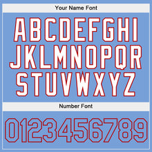 Load image into Gallery viewer, Custom Stitched White Light Blue-Red Split Fashion Sports Pullover Sweatshirt Hoodie