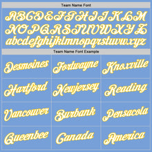 Load image into Gallery viewer, Custom Stitched White Light Blue-Gold Split Fashion Sports Pullover Sweatshirt Hoodie