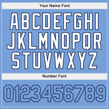 Load image into Gallery viewer, Custom Stitched White Light Blue-Navy Split Fashion Sports Pullover Sweatshirt Hoodie