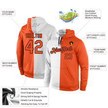 Load image into Gallery viewer, Custom Stitched White Orange-Black Split Fashion Sports Pullover Sweatshirt Hoodie