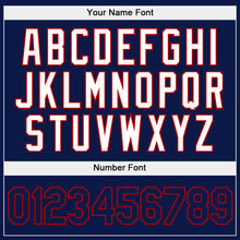 Load image into Gallery viewer, Custom Stitched White Navy-Red Split Fashion Sports Pullover Sweatshirt Hoodie