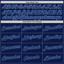 Load image into Gallery viewer, Custom Stitched White Navy-Light Blue Split Fashion Sports Pullover Sweatshirt Hoodie