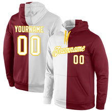 Load image into Gallery viewer, Custom Stitched Crimson White-Gold Split Fashion Sports Pullover Sweatshirt Hoodie