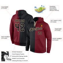 Load image into Gallery viewer, Custom Stitched Crimson Black-Cream Split Fashion Sports Pullover Sweatshirt Hoodie