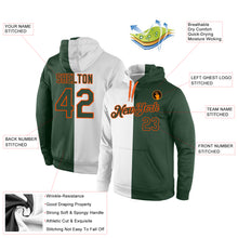 Load image into Gallery viewer, Custom Stitched White Green-Orange Split Fashion Sports Pullover Sweatshirt Hoodie