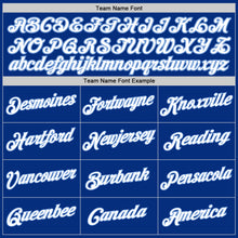 Load image into Gallery viewer, Custom Stitched White Royal-Light Blue Split Fashion Sports Pullover Sweatshirt Hoodie