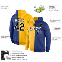 Load image into Gallery viewer, Custom Stitched Gold Black-Royal Split Fashion Sports Pullover Sweatshirt Hoodie
