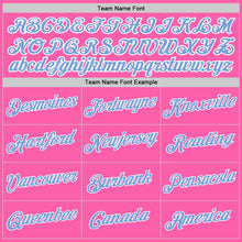 Load image into Gallery viewer, Custom Stitched Pink Light Blue-White Split Fashion Sports Pullover Sweatshirt Hoodie