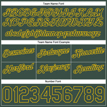 Load image into Gallery viewer, Custom White Hunter Green-Gold Authentic Throwback Split Fashion Basketball Shorts