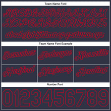 Load image into Gallery viewer, Custom White Navy-Red Authentic Throwback Split Fashion Basketball Shorts