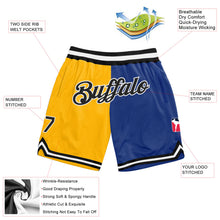 Load image into Gallery viewer, Custom Gold Royal-Black Authentic Throwback Split Fashion Basketball Shorts