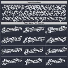 Load image into Gallery viewer, Custom Stitched White Navy Split Fashion Sports Pullover Sweatshirt Hoodie