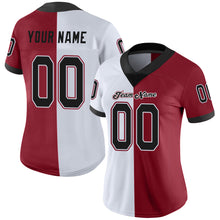 Load image into Gallery viewer, Custom Cardinal Black-White Split Fashion Football Jersey