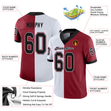 Load image into Gallery viewer, Custom Cardinal Black-White Split Fashion Football Jersey