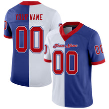 Load image into Gallery viewer, Custom Royal Red-White Split Fashion Football Jersey