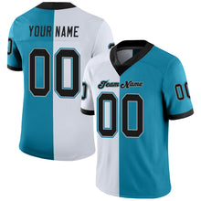 Load image into Gallery viewer, Custom Panther Blue Black-White Split Fashion Football Jersey