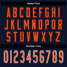 Load image into Gallery viewer, Custom Navy Orange-White Split Fashion Football Jersey