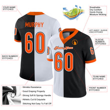 Load image into Gallery viewer, Custom Black Orange-White Split Fashion Football Jersey