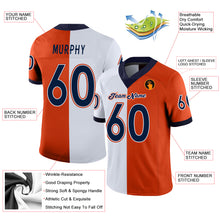 Load image into Gallery viewer, Custom Orange Navy-White Split Fashion Football Jersey