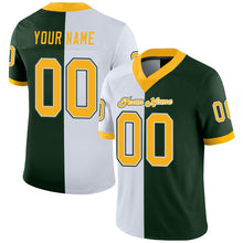 Load image into Gallery viewer, Custom Green Gold-White Split Fashion Football Jersey