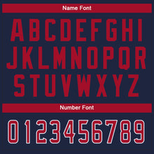 Load image into Gallery viewer, Custom Navy Red-White Split Fashion Football Jersey