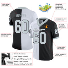 Load image into Gallery viewer, Custom Black Silver-White Split Fashion Football Jersey