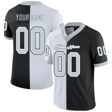 Load image into Gallery viewer, Custom Black Silver-White Split Fashion Football Jersey