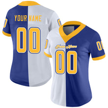 Load image into Gallery viewer, Custom Royal Gold-White Split Fashion Football Jersey