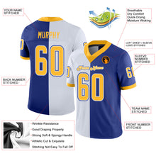 Load image into Gallery viewer, Custom Royal Gold-White Split Fashion Football Jersey