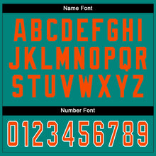 Load image into Gallery viewer, Custom Aqua Orange-White Split Fashion Football Jersey