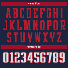 Load image into Gallery viewer, Custom Navy White-Scarlet Split Fashion Football Jersey