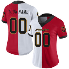 Load image into Gallery viewer, Custom Red Black-White Split Fashion Football Jersey
