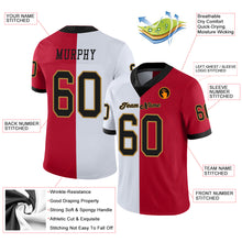 Load image into Gallery viewer, Custom Red Black-White Split Fashion Football Jersey
