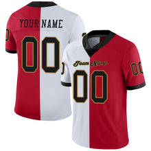Load image into Gallery viewer, Custom Red Black-White Split Fashion Football Jersey