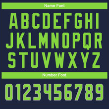 Load image into Gallery viewer, Custom Navy Neon Green-White Split Fashion Football Jersey