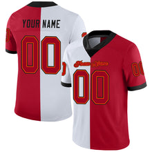Load image into Gallery viewer, Custom White Red-Black Split Fashion Football Jersey