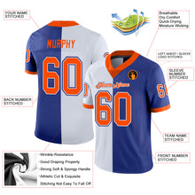 Load image into Gallery viewer, Custom Royal Orange-White Split Fashion Football Jersey