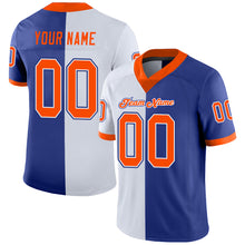 Load image into Gallery viewer, Custom Royal Orange-White Split Fashion Football Jersey