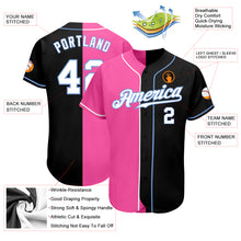 Load image into Gallery viewer, Custom Black White-Pink Authentic Split Fashion Baseball Jersey